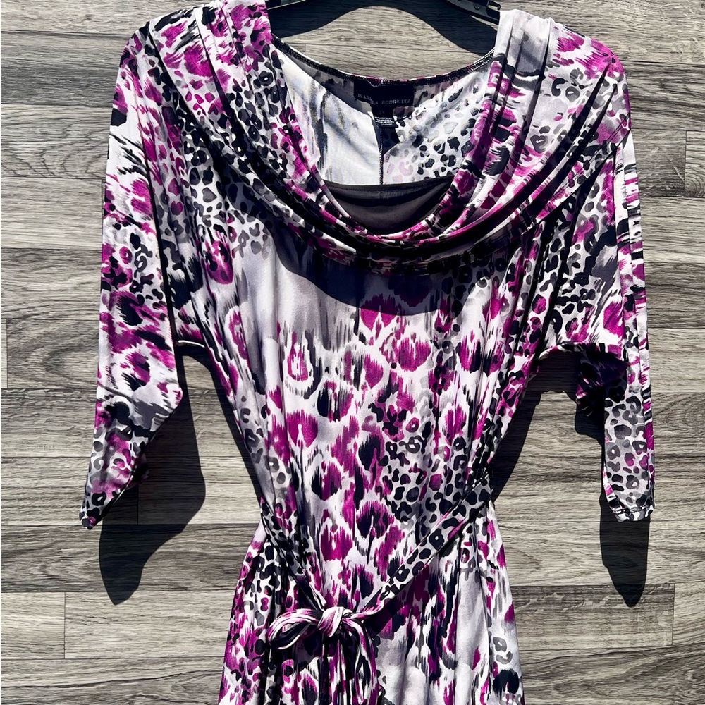 Isabella Rodriguez Purple and Black Patterned Blouse
